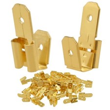 40pcs 3 Way Wire Adapter Connector Dual Male Single Female Gold Brass Piggyback