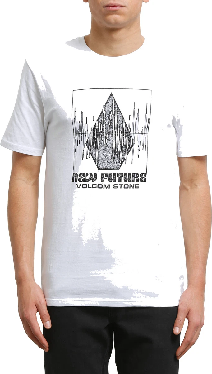 T-shirt Volcom Crisp Blanc Homme – Basique Col Rond Avec Logo Cercle Stone