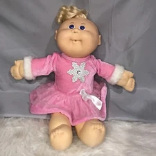 Cabbage Patch Kids Doll 1988 Blonde Tuft Blue Eyes with Dress 14” Super Cute 71