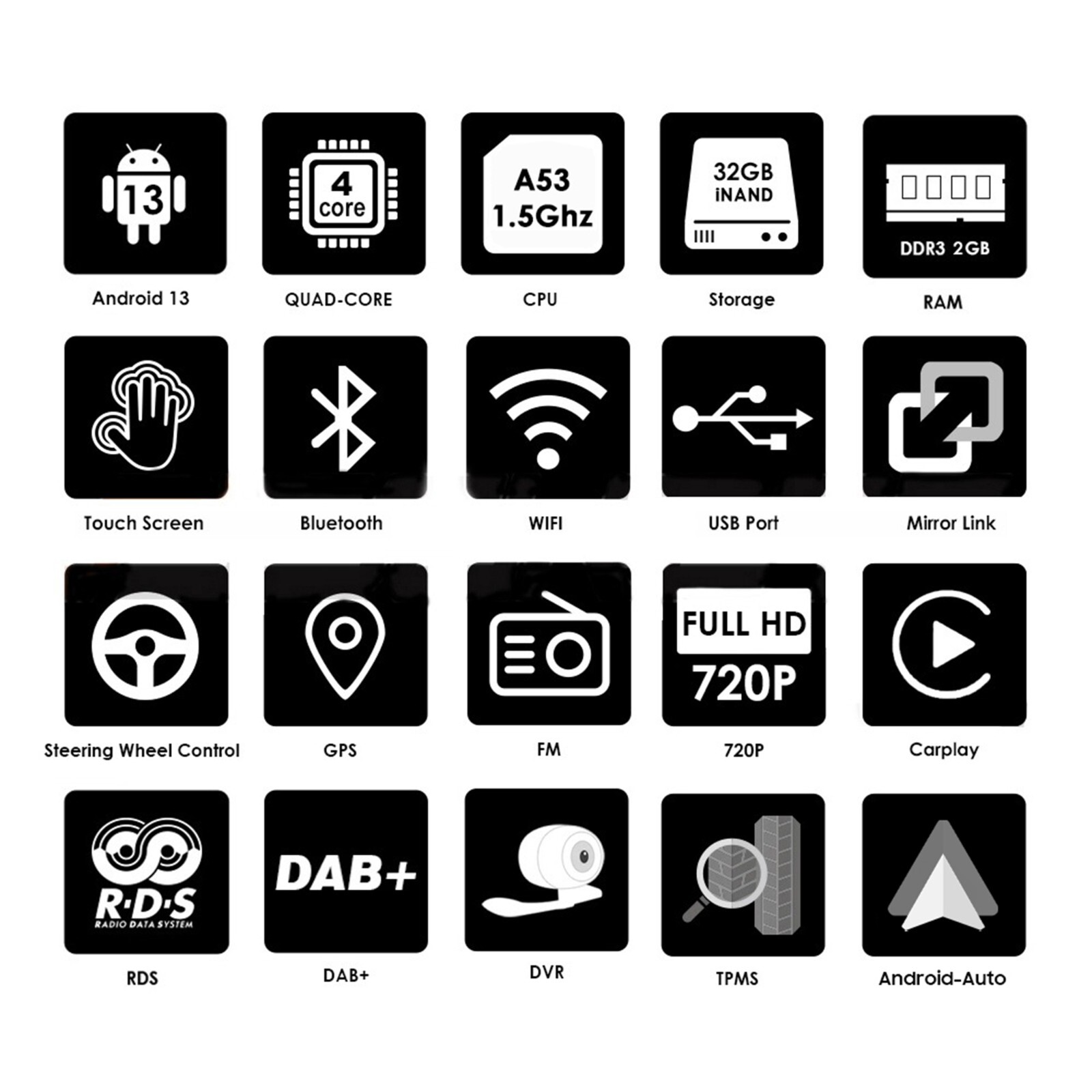 32GB Android 13 Carplay Car Stereo Radio For Dodge Ram 1500 2500 3500 2013-2018