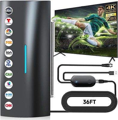 Versatile Indoor/Outdoor Long Range HDMI Antenna with Easy Setup for 1600+ Miles