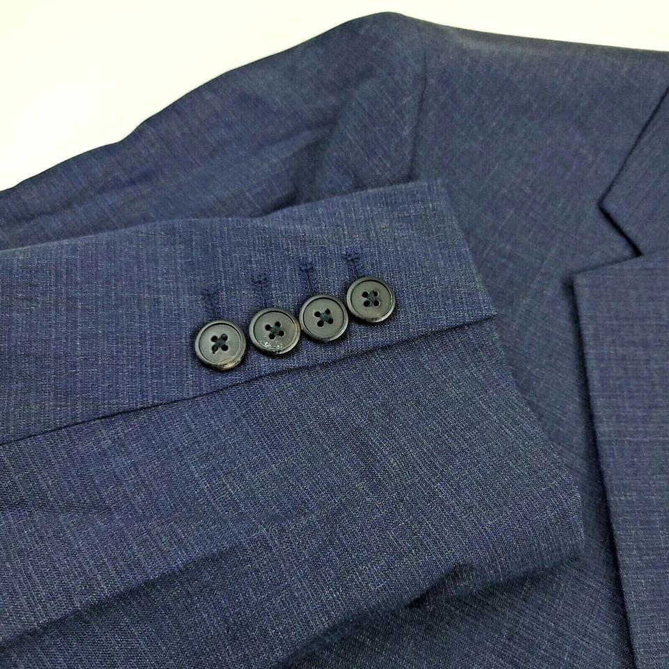 Theory Chambers SV Solid Blue Wool Suit Separate Jacket Sport Coat Mens Size 42L - Image 2 of 4