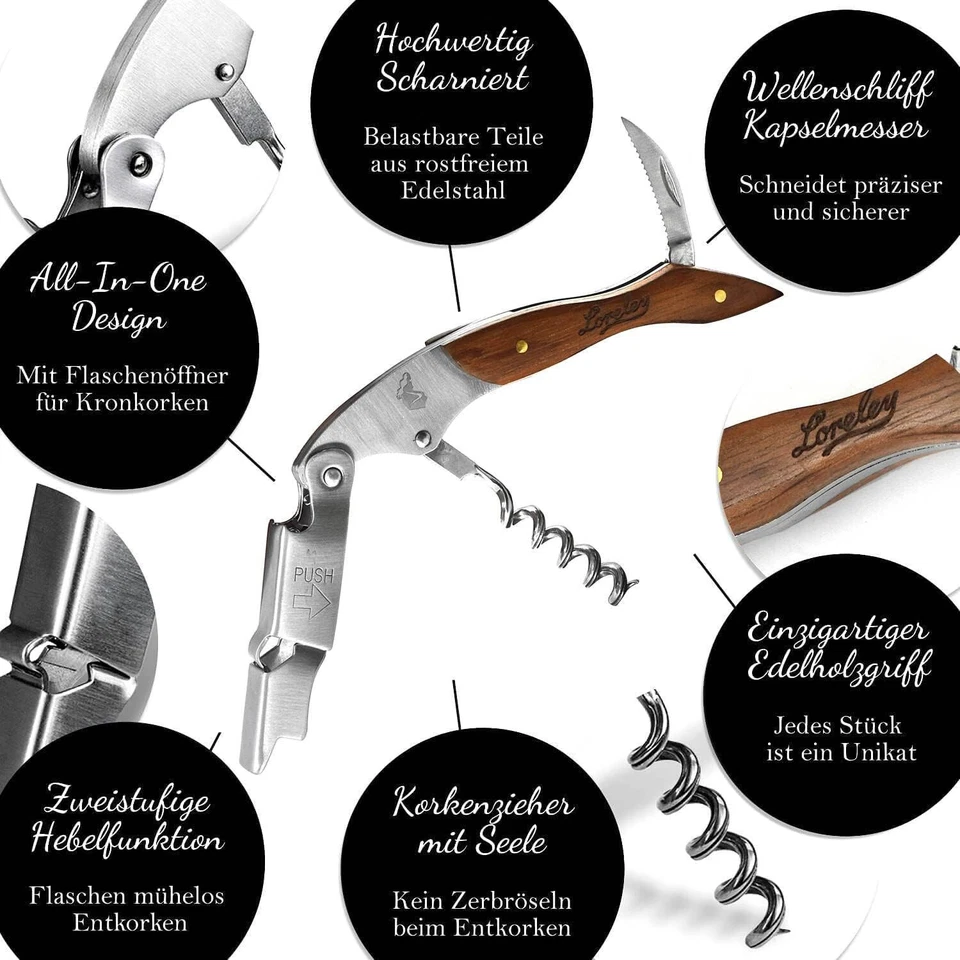 LORELEY MITTELRHEIN Germany Premium Kellnermesser | Korkenzieher | Weinöffner - Bild 2 von 4