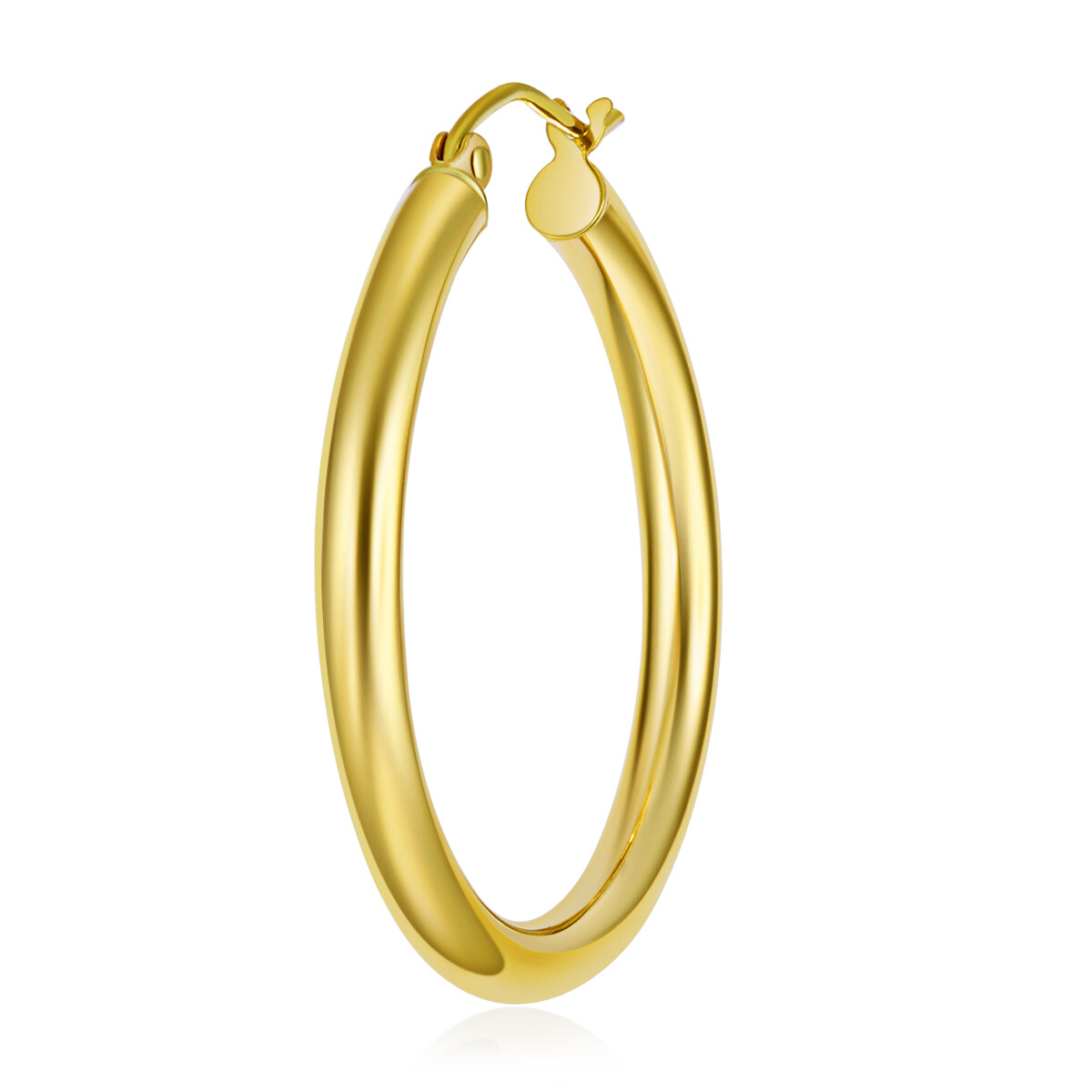 Wellingsale 14k Yellow Gold 3mm Classic Hoop Earrings (28mm Diameter)