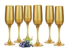 6 Coupes à Champagne 200ml Or Verres de Sektglas Proseccogläser Prosecco