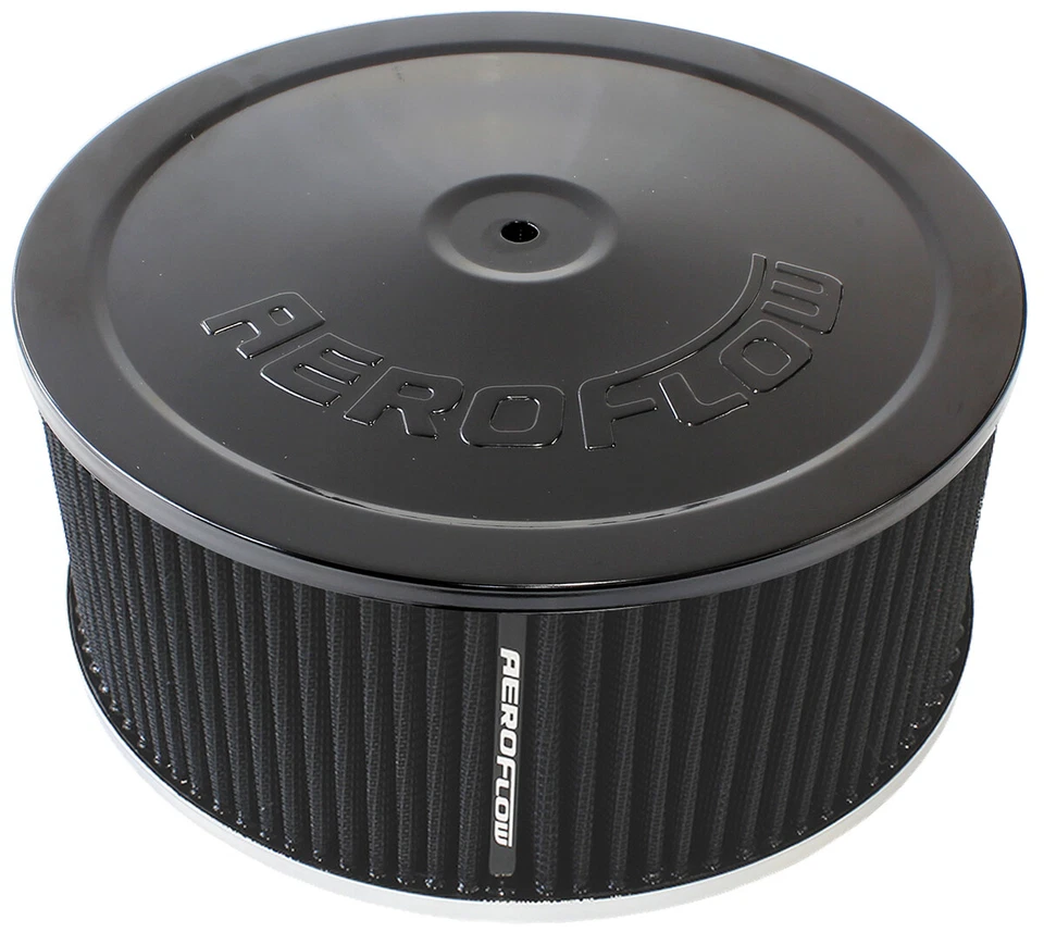 Aeroflow 9" X 4" Air Cleaner Assembly 7-5/16" Neck, Black Lid Cotton AF2251-1364