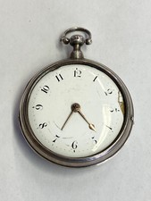 ANTIKE TASCHENUHR AUS STERLING SILBER MEHRFACH PUNZIERT DEFEKT ENGLAND OHNE GLAS