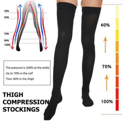 1/2Pare medias de compresion De Muslo para varices 20-30 punta para hombre mujer