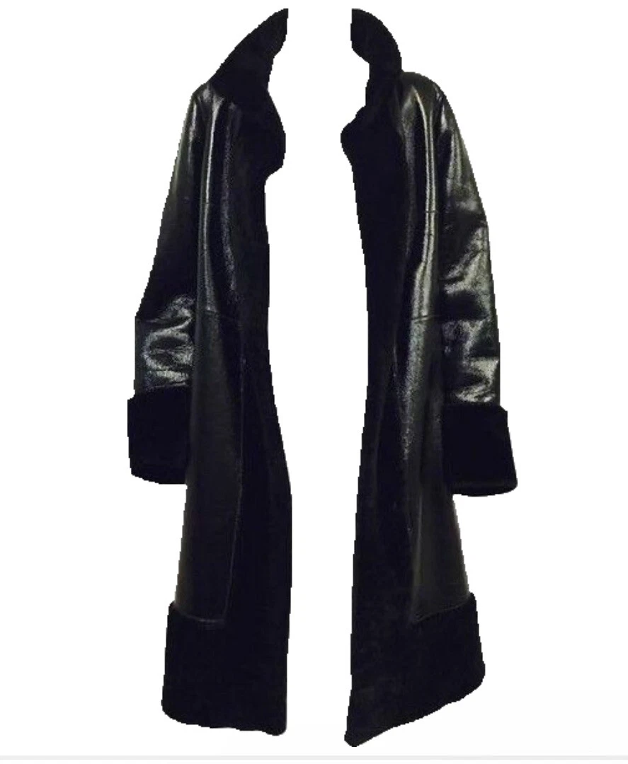 TORY BURCH Giacca cappotto cappotto da donna nera in pelle finiture outwear taglia S