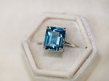 Beautiful Blue Topaz Gemstone 925 Sterling Silver Ring Handmade Women Gift A-727