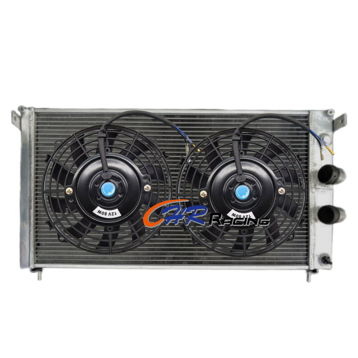 Aluminum Radiator+Fans for 1974-1989 De Tomaso Pantera V8 5.8L MT 1985 1986 1987