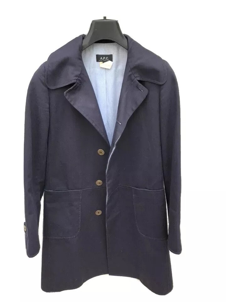 ジャケット・アウター A.P.C. Wool Serge PeaCoat Made in France Vintage A.P.C Wool Pea Coat Made in France Men's Small Size