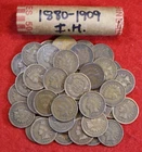 1880-1909 Indian Head Cent Penny 50 Coin roll Circulated rolls coins