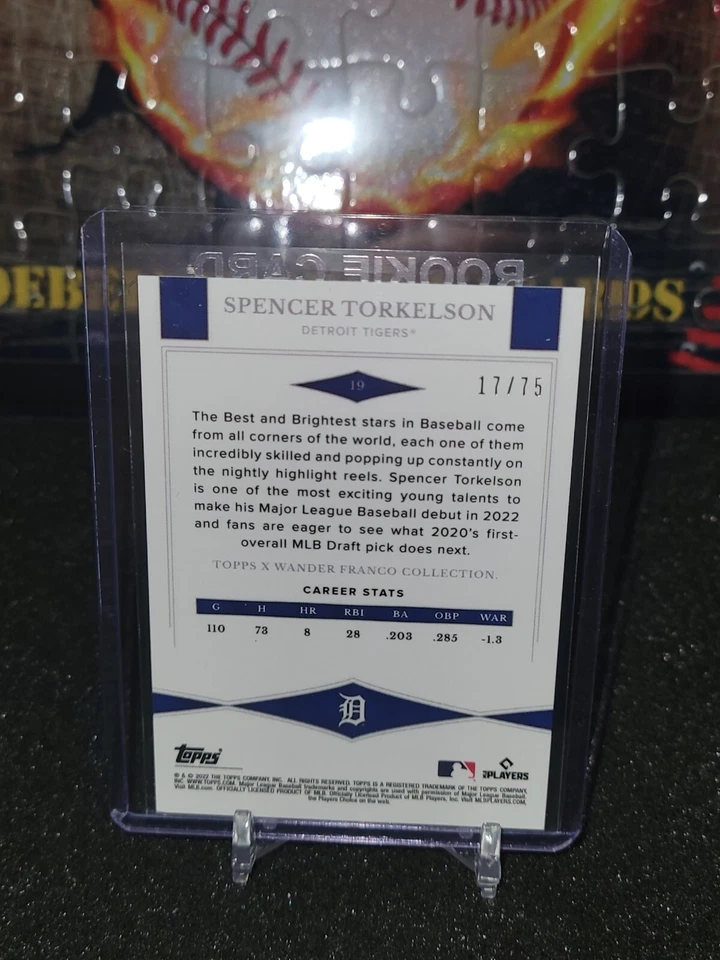 Spencer Torkelson - 2022 Topps X Wander Franco #19 Blue Parallel RC #'d /50 - Image 2 of 2