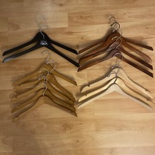 Wooden Hanger Lot - Standard Size - No Bottom Bar - Multiple Colors - 14 Total