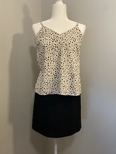 Nine West animal print draped tank camisole top size XS