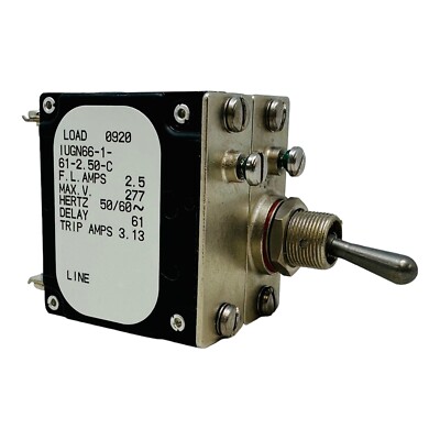 AIRPAX IUGN66-1-61-2.50-C CIRCUIT BREAKER 2.5 FL AMPS 277 MAX. V NEW/NOS 