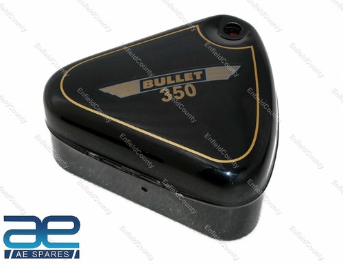 For Royal Enfield Bullet 350 Black Painted Curved Lid Steel Tool Boxes Pair ECs - Picture 11 of 16