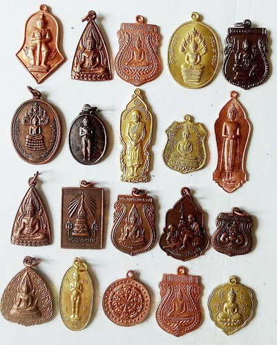 Set of 20 THAI BUDDHIST Jewelry Charms Pendants Amulets Buddha Buddhism
