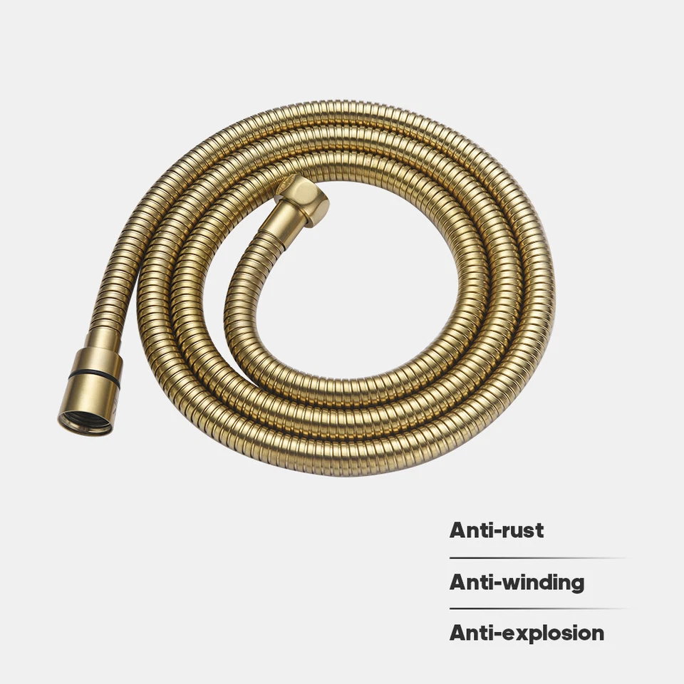 Flexible Shower Hose 1.5m 304 Stainless Steel Brushed Gold Bathroom Bath G1/2 - image 3 of 3