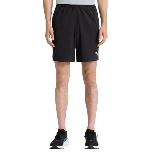 NUEVO Pantalones Cortos Para Hombre Puma Negros Tejidos Activos Talla Mediana Con Entrepierna de 7" - Imagen 2 de 11