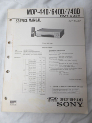 Original - Service Manual - SONY MDP-440/640D/740D
