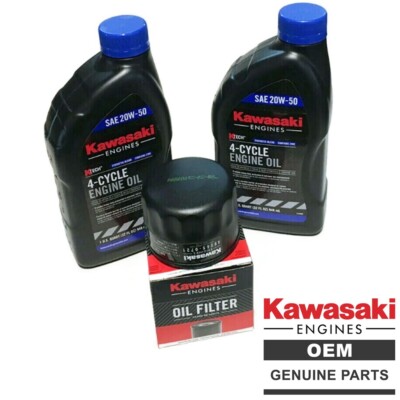 Kawasaki Oil Change Kit - 2 Qts of 99969-6298 20W50 Oil & 49065