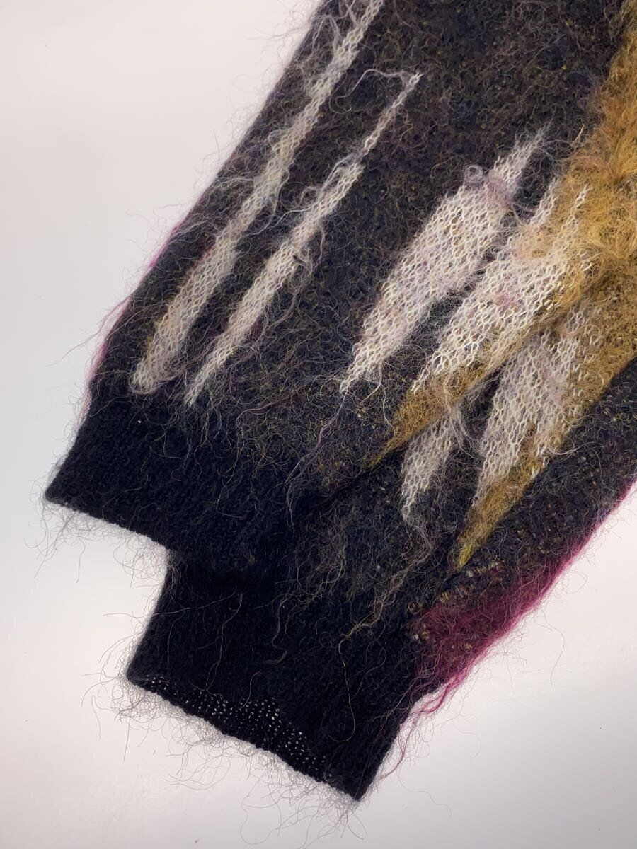 YOKE knit sweater (thick 2 mohair Black total pattern YOKE knit sweater (thick 2 mohair Black total pattern