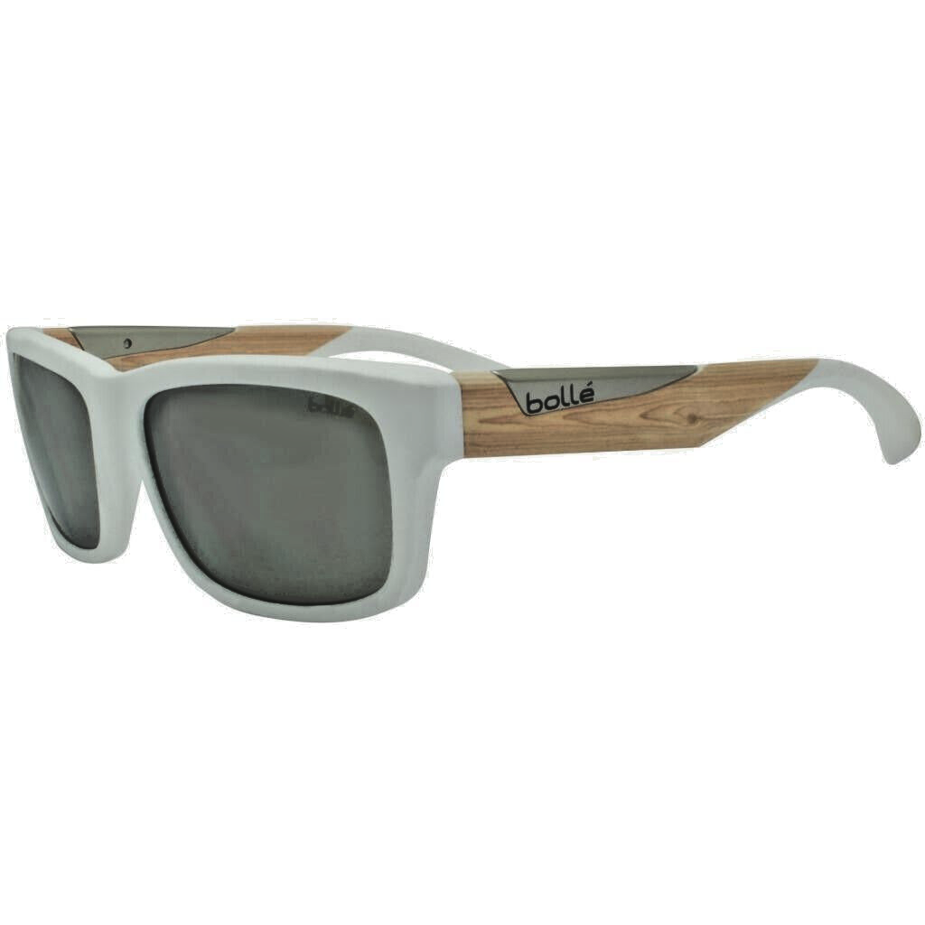 Bolle Jude Sunglasses Matte White Wood TNS Gun Silver Mirror Sunnies NIB Bolle Sunglasses Matte White Wood TNS Gun Silver Mirror  main image 2