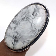 Howlite 925 Silver Plated Gemstone Handmade Ring US 5.5 Stylish Gift MJ