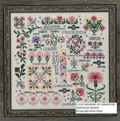 Dreaming of Carnations by Rosewood Manor cross stitch pattern