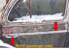 1941 Oldsmobile 4 Door Stainless Belt Trim Right Rear Door Piece Excellent