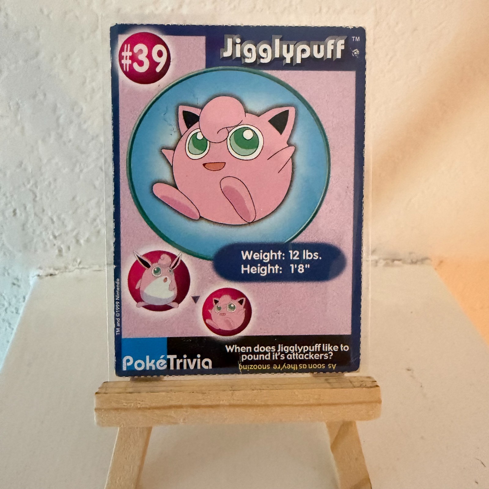 Jigglypuff #39 Pokemon Burger King 1999 PokeTrivia Movie Card Original 151