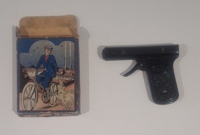 Sehr seltene Vintage 20er Jahre Eric Metall Wasserpistole im Originalkarton