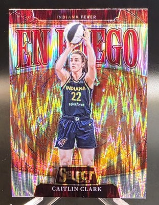 2025 Panini Select WNBA - En Fuego Caitlin Clark #6 Orange Flash Prizm