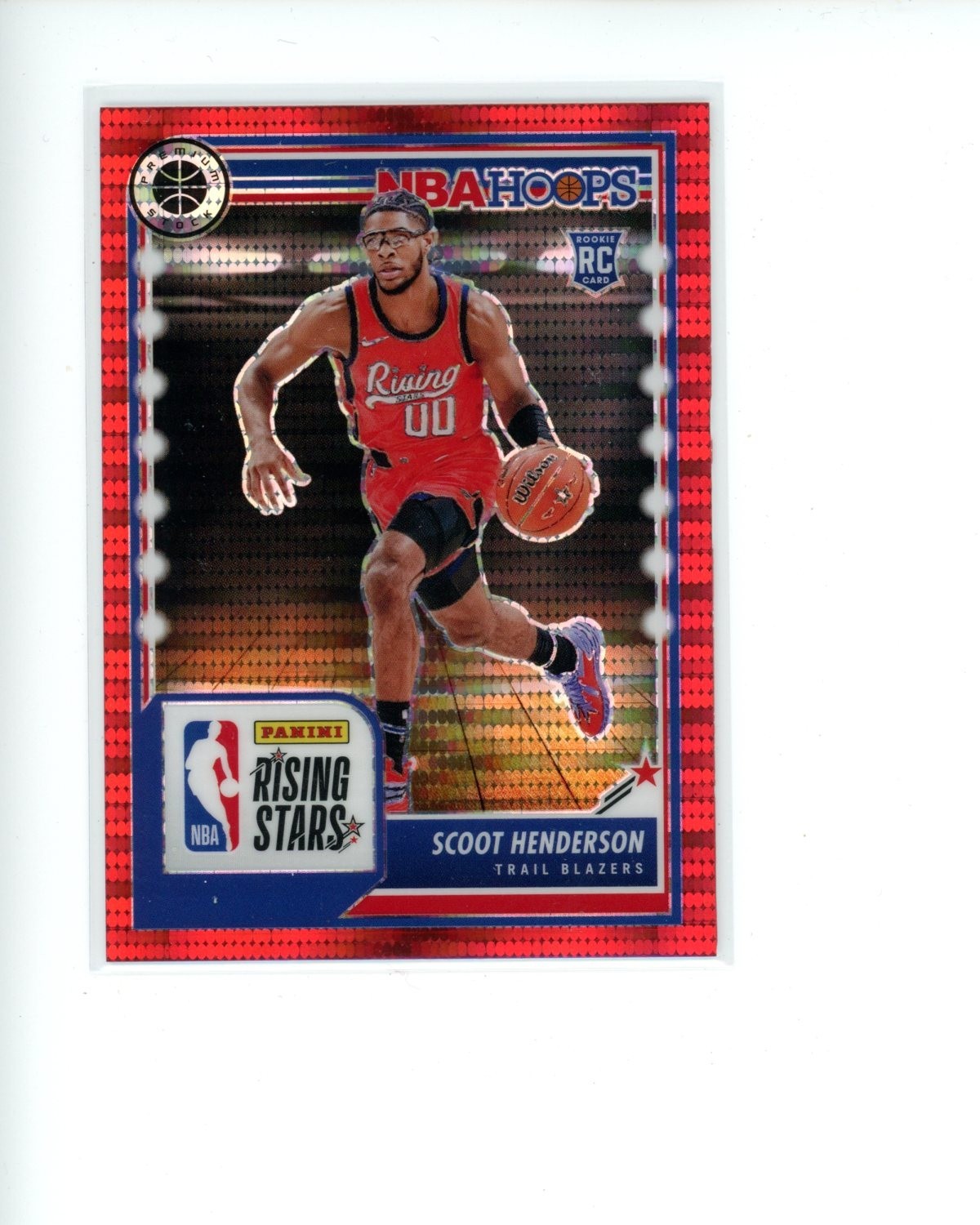 2023-24 Panini Hoops Premium Stock Red Pulsar #280 Scoot Henderson Rookie RC