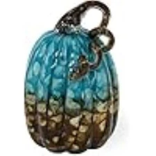 boston international large blsck and gold glass pumpkin