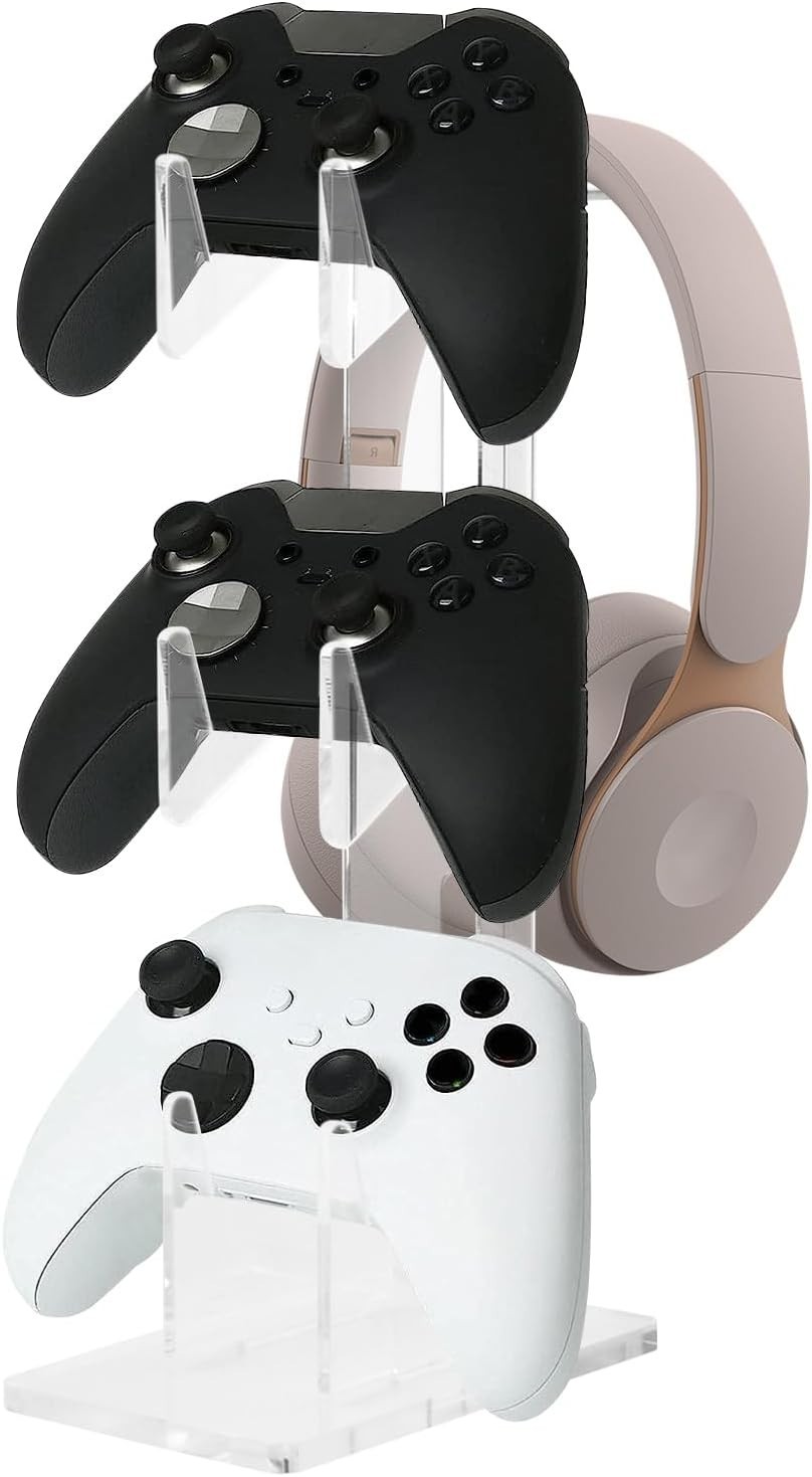 Catime Game Controller Holder, Gaming Headset and Controller Stand, Headphone H