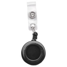 1 Pcs Badge Holder Retractable Reel  Clip Snap Button ID Card Key Black H1O3