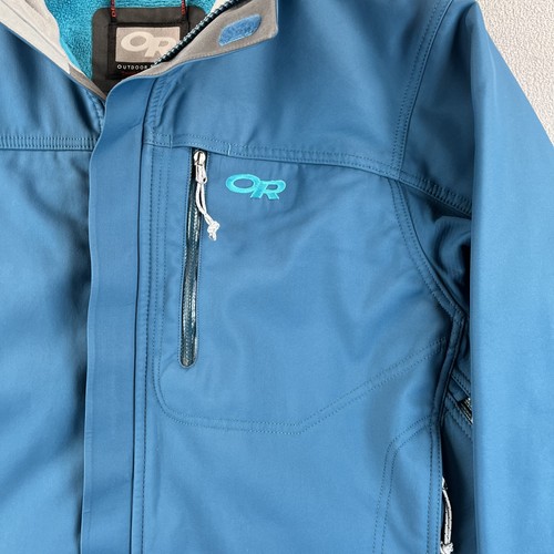 Outdoor Research Jacket Mens Medium Softshell Fleece Lined Windproof Pockets - Picture 5 of 16