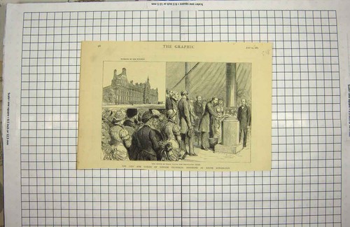 Original Old Antique Print 1881 City Guilds London Technical Kensington Wales