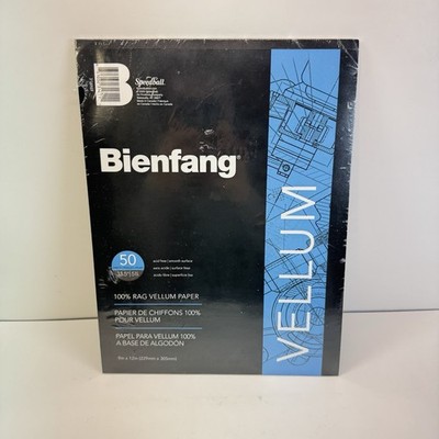 Speedball Art Products Bienfang 100% RAG Vellum Paper Pad 9''X12''-50 Sheets
