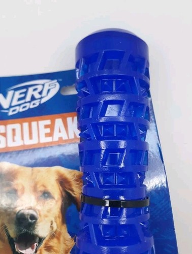 Nerf Hundespielzeug blau orange und blau Quietschstock Hundespielzeug Apportieren Kauen - Bild 10 von 11