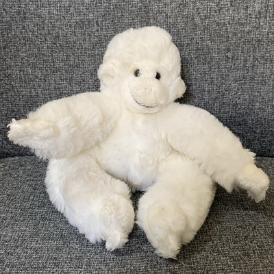 Vintage weißer flauschiger Affe Teddybär - etwas besonderes Etikett
