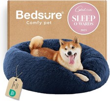 Calming Dog Bed Medium Dogs Donut Washable Medium Pet Bed 30 inches Anti-Slip