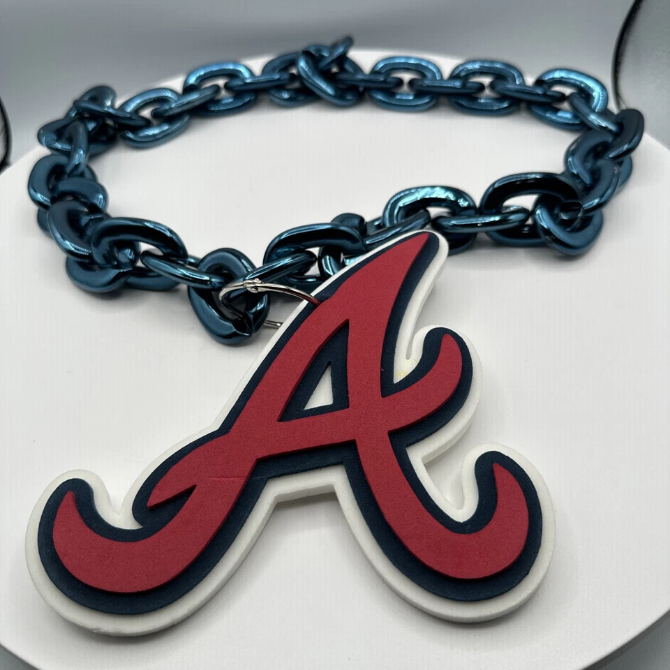 MLB Atlanta Braves BLUE Fan Chain Big Necklace Foam - Image 2 of 4