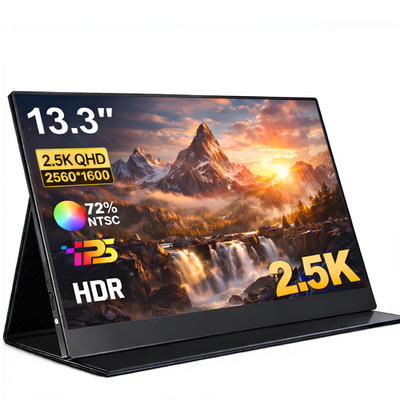 UNEW 13.3 Portable Gaming Monitor 2.5K IPS 60Hz 3ms FreeSync Pro USB-C HDMI