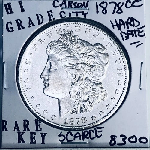 1878 CC MORGAN SILVER DOLLAR HI GRADE GENUINE U.S. MINT RARE KEY COIN 8300