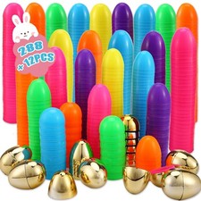 300 Pcs Easter Eggs,2.35" Assorted Bright Colors Plastic Easter Eggs for East...