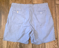 Polo Golf Ralph Lauren Flat Front Shorts Blue Check Seersucker 8 inch 38 W